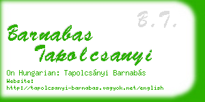 barnabas tapolcsanyi business card