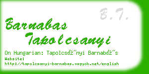 barnabas tapolcsanyi business card